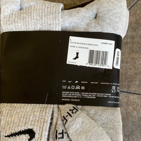 NIKE EVERYDAY CUSHIONED CREW 6 pairs SOCKS set NWT - Picture 2 of 16